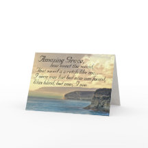 Geweldige Grace Hymn Ocean Sunset Wenskaart