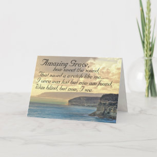 Geweldige Grace Hymn Ocean Sunset Wenskaart Kaart