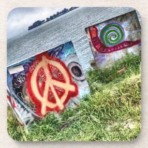 Geweldige graffiti-kunst in Berkeley California Onderzetter