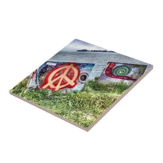 Geweldige graffiti-kunst in Berkeley California Tegeltje (Zijkant)