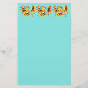 Geweldige grafische artistieke Waterverf bloemen Briefpapier