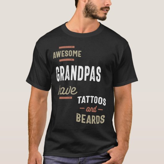 Geweldige Grandpa's hebben Tattoos en Mannen met p T-shirt (Voorkant)