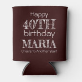 Geweldige Grappig Gelukkig 40e Verjaardag Donkerro Blikjeskoeler (Voorkant)