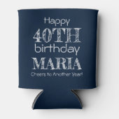 Geweldige Grappig Gelukkig 40e Verjaardag Navy Blu Blikjeskoeler (Voorkant)