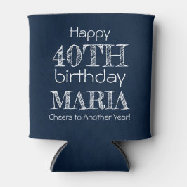 Geweldige Grappig Gelukkig 40e Verjaardag Navy Blu Blikjeskoeler