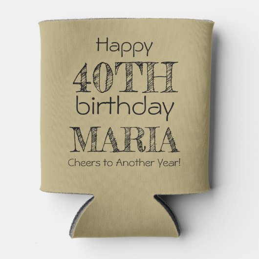 Geweldige Grappig Gelukkig 40e Verjaardag Zand Ecr Blikjeskoeler (Voorkant)