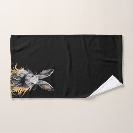 Geweldige grijs konijn in brand bad handdoek (Handdoek)