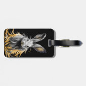 Geweldige grijs konijn in brand bagagelabel (Achterkant horizontaal)