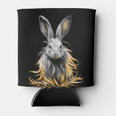 Geweldige grijs konijn in brand blikjeskoeler (Voorkant)