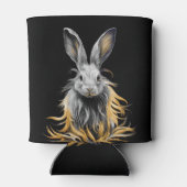 Geweldige grijs konijn in brand blikjeskoeler (Achterkant)