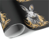 Geweldige grijs konijn in brand cadeaupapier (Rol Hoek)