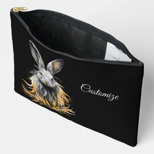 Geweldige grijs konijn in brand etui (Open)