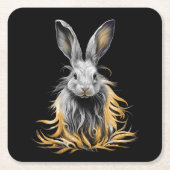 Geweldige grijs konijn in brand kartonnen onderzetters (Voorkant)