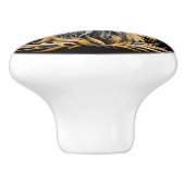 Geweldige grijs konijn in brand keramische knop (Zijkant)