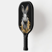 Geweldige grijs konijn in brand pickleball paddle (Links)