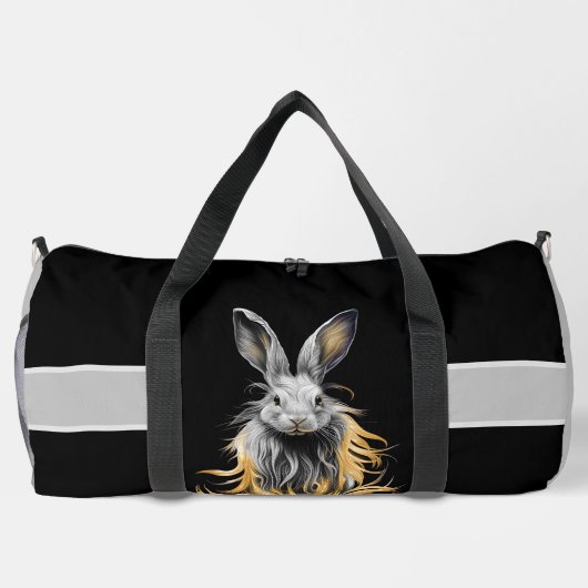 Geweldige grijs konijn in brand plunjezak (Achterkant)