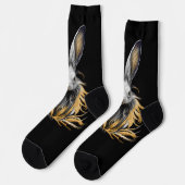 Geweldige grijs konijn in brand sokken (Links)