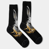 Geweldige grijs konijn in brand sokken (Rechts)