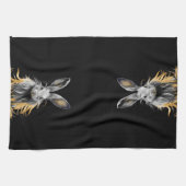 Geweldige grijs konijn in brand theedoek (Horizontaal)