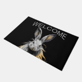 Geweldige grijs konijn op vuur Welkom Deurmat (Schuin)