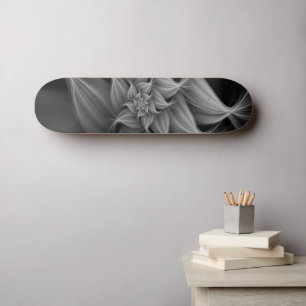 Geweldige grijze bloemfractal persoonlijk skateboard