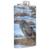 Geweldige grijze boomkorren en sneeuw-wildfoto fot heupfles (Rechts)