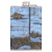 Geweldige grijze boomkorren en sneeuw-wildfoto fot heupfles (Achterkant)