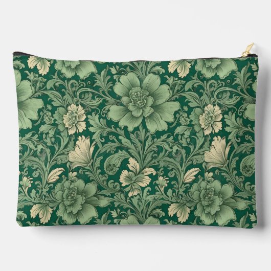 Geweldige  groen bloemmotief etui (Achterkant)