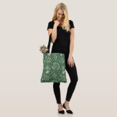 Geweldige  groen bloemmotief tote bag (Op model)