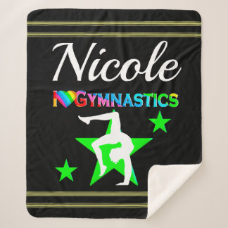 GEWELDIGE GROEN GEPERSONALISEERD GYMNASTIEK ONTWER SHERPA DEKEN