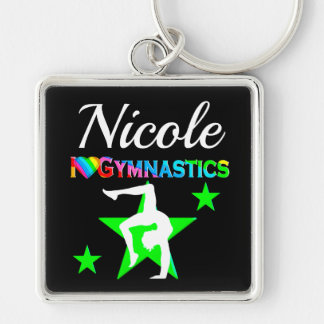 GEWELDIGE GROEN GEPERSONALISEERD GYMNASTIEK ONTWER SLEUTELHANGER