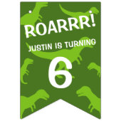 Geweldige groene dinosaurus thema Verjaardagsfeest Vlaggetjes (Tweede vlag)