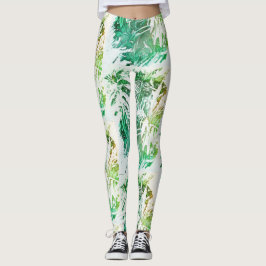 Geweldige groene Leggings met bladerbladeren van b