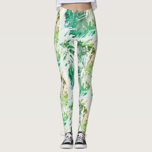 Geweldige groene Leggings met bladerbladeren van b