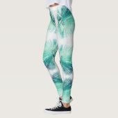 Geweldige Groene Palmboom Blad Leggings (Links)