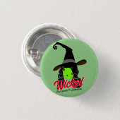 Geweldige-groene Pickleball Witch Halloween Ronde Button 3,2 Cm (Voorkant /achterkant)