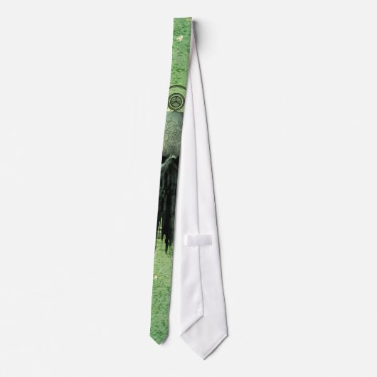 Geweldige groene schedel met grunge stropdas (Achterkant)