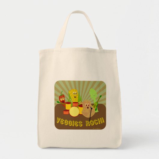 Geweldige Groenten Rock Cartoon Fun Salad Tote Bag (Voorkant)