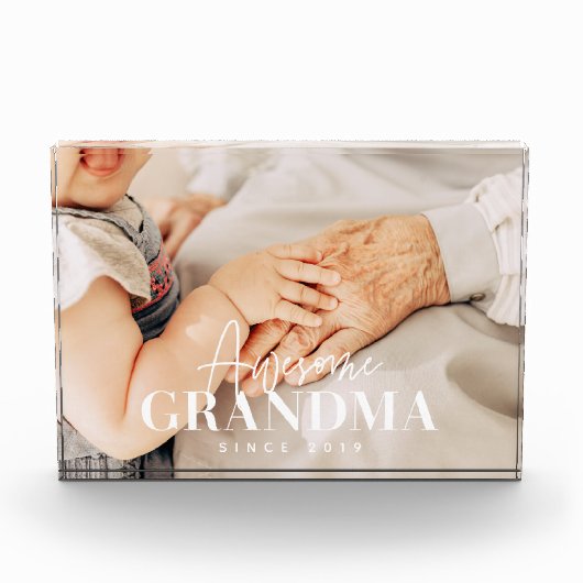 Geweldige grootmoeder sinds 20XX eenvoudige elegan Fotoblokken (Voorkant)