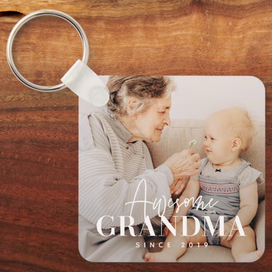 Geweldige grootmoeder sinds 20XX eenvoudige legant Sleutelhanger (Voorkant)