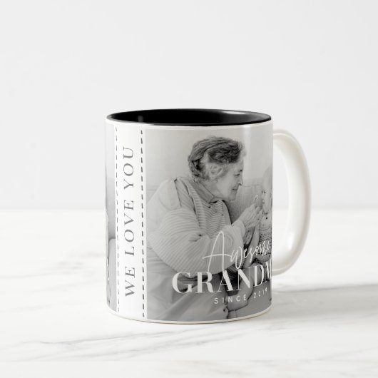 Geweldige grootmoeder sinds 20XX eenvoudige legant Tweekleurige Koffiemok (Voorkant rechts)