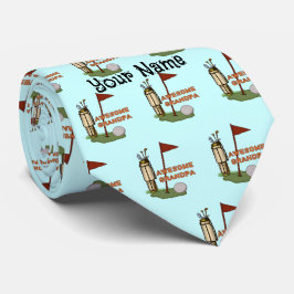 Geweldige grootpa Golf mannen stropdas