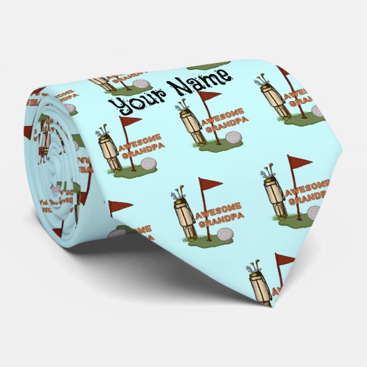 Geweldige grootpa Golf mannen stropdas (Opgerold)