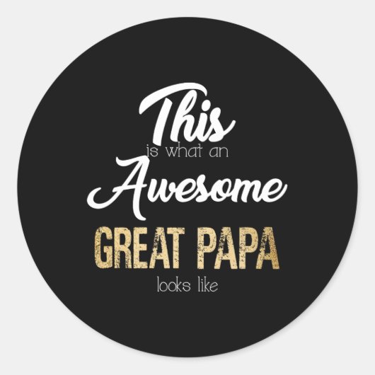 Geweldige Grote Papa Speciale Grote Opa Ronde Sticker (Voorkant)