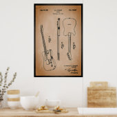 Geweldige Guitar Patent Art Cool and Retro Poster (Keuken)