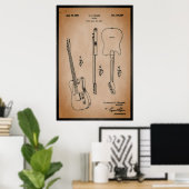 Geweldige Guitar Patent Art Cool and Retro Poster (Thuiskantoor)