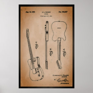 Geweldige Guitar Patent Art Cool and Retro Poster