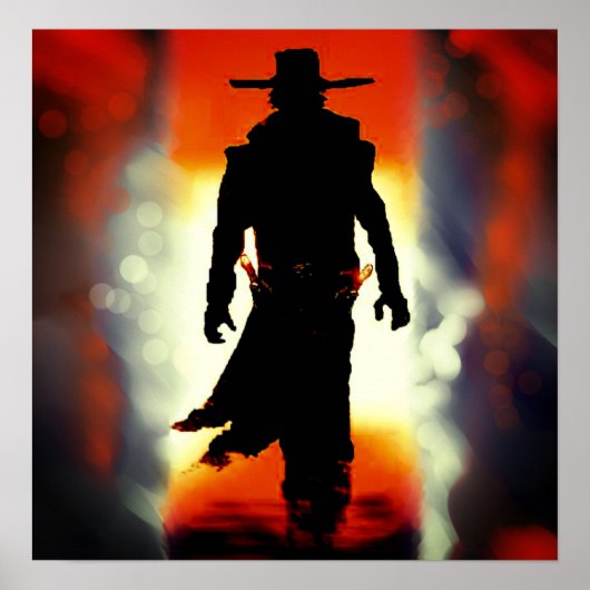 GEWELDIGE GUNSLINGER COWBOY IN DESERT POSTER (Voorkant)