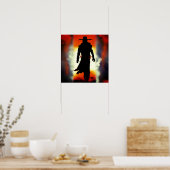 GEWELDIGE GUNSLINGER COWBOY IN DESERT POSTER (Keuken)