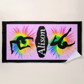 GEWELDIGE GYMNAST MEISJE GEPERSONALISEERDE STRANDH STRANDLAKEN (Voorkant)